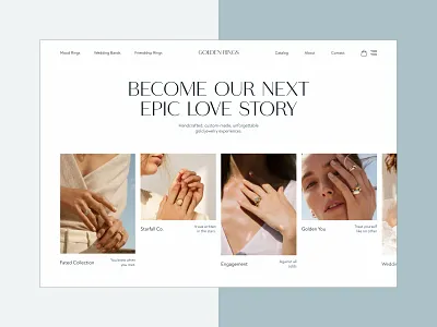 Gold Ring Jewelry Website UI Concept beauty charm dailyui design fashion gold golden jewellery jewelry ring ux website