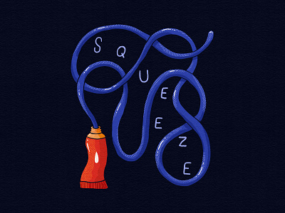 Squeeze illustration knot liquid paint squeeze squiggle tackle tangle tube