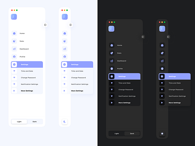 Side navbar light and dark mode darkmode dropdown figma lightmode menu nav navbar navigation navigation menu side nav bar sidebar ui ui component uidesign ux uxdesign visual visual design web webdesign