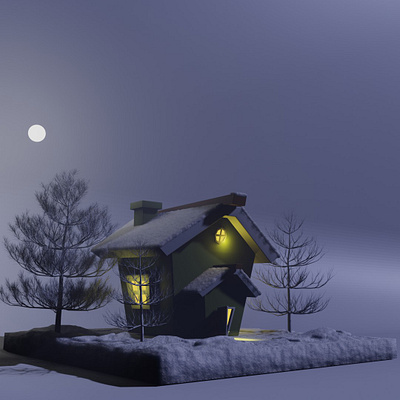 Haunted house - Blender 3D 3d animation blender blender 3d branding dark design graphic design haunted house house illustration logo moon motion graphics ui ui design uxdesign