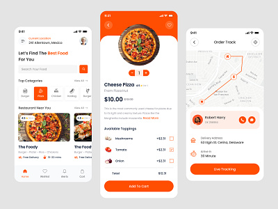 Food Delivery App app delivery food delivery minimal pizza ui ux