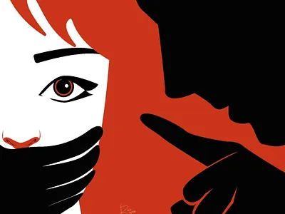 Keep your mouth shut design flat graphic design illustration vector