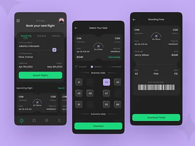Air-ticket App | Boarding Pass air design minimal modern popular shots ui ui design uiux