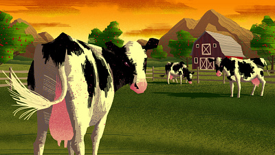 Nat Geo Wild "Cow" design illustration motion graphics