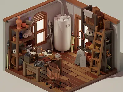 Indiana Jones' office at Barnett College 3d 3d art b3d blender blender3d indiana jones room