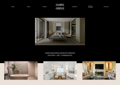 Interior Design Company Homepage (#2) branding design homepage interior design landing page ui website