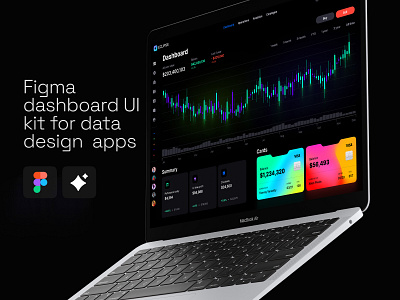 Eclipse - Figma dashboard UI kit for data design web apps analytics budget chart coins crypto dashboard dataviz desktop dev fintech infographic invest money react statistic tech template trend ui widgets