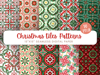 Christmas tiles pattern repeat pattern