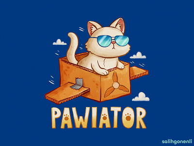 Pawiator cartoon cat children cute digital art hand drawn illustration shirt