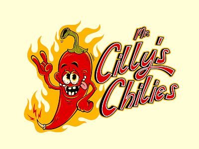 Mr.Cilly's Chilies art art work bbq brand design branding cartoon design food graphic design hot hot peppers illustration logo sauce tattoo vector