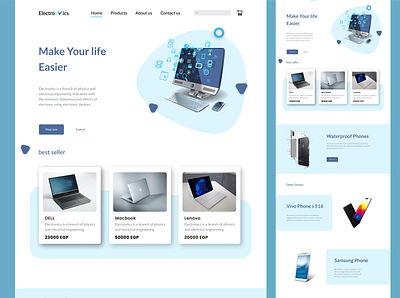 Electronics web app app design ui ux