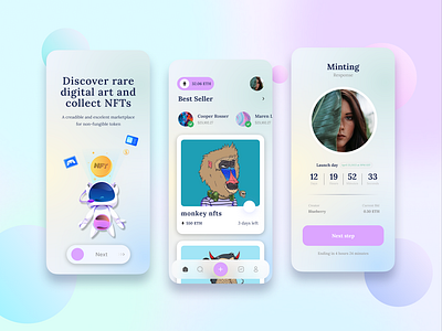 NFT concept app app concept design mobile nft ui ui ux