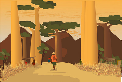 Book Of Shades(throwback work) adobe illustrator africa digital illustration digitalart graphic design green human illustration illustrator livingthings nature population sunset work working space