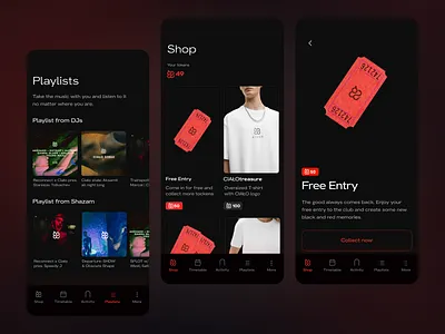 Loyalty Program App for CIAŁO- Techno Club in Wrocław (PL) app app design black black and red branding club design figma graphic design logo product page red shop design techno ui ux