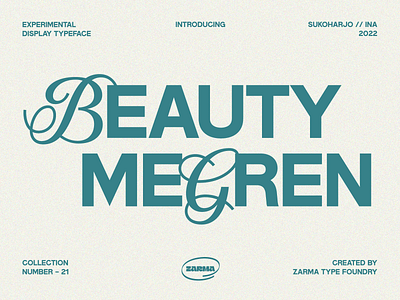 Megren - Experimental Display Font branding classy elegant experimental fashion fashionable font fonts glamour header headlinefonts instagram logotype luxury modern modernfont packaging retro vintage vintagefonts
