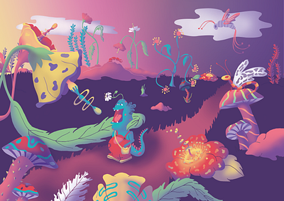 The garden characters graphic design ill illustration