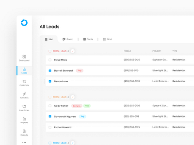 CRM crm crmdesign dashboarddesign grouping landing leadmanagement leads minimalui saas salesdashboard ui ux webapp