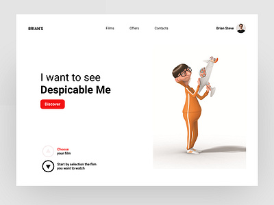 BRIAN'S - Film Streaming Website Landing Page brians film landing page streaming ui user interface design website