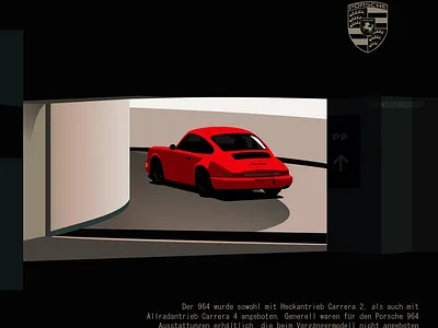 Porsche 964 auto branding design geometric illustration illustrator minimal simple vector