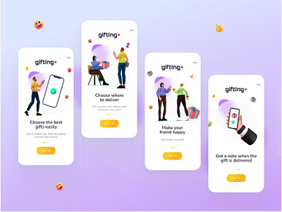 Gifting 3d design illustration onbording shop ui uxui