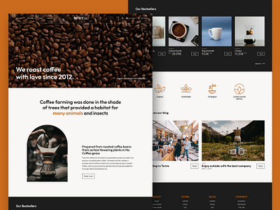 Coffee website, homepage blog branding café coffee creative market dailyui desktop ecommerce figma figma ui graphic design homepage responsive store template ui ui design ux web design website