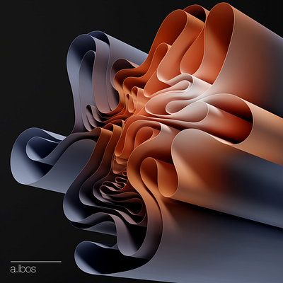 Curly 3d abstract cloth design generative gradient render