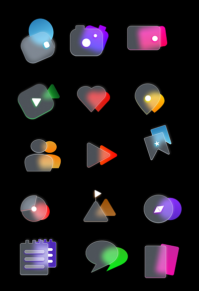 Glassy Icon glasmorphism glassy icon icon design uiux