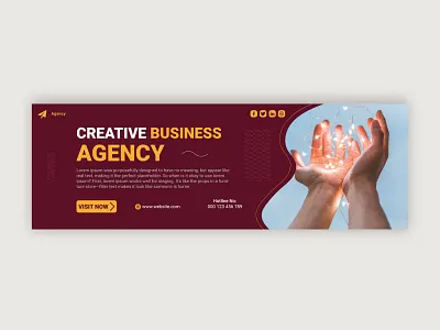 Geometric business agency twitter header design