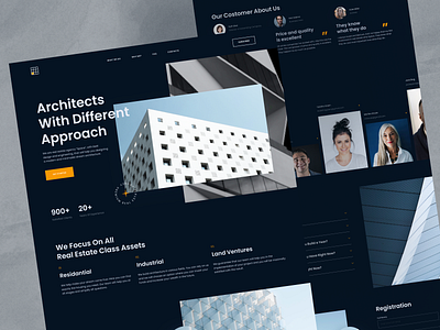 Architectural Studio Website 🏢 branding design graphic design landing real estate typography ui web design website