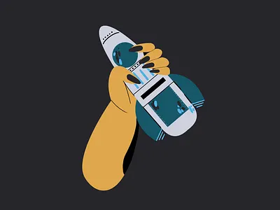 20. Spaceship colorful hand illustration illustrator minimal space ship spaceship toy vector