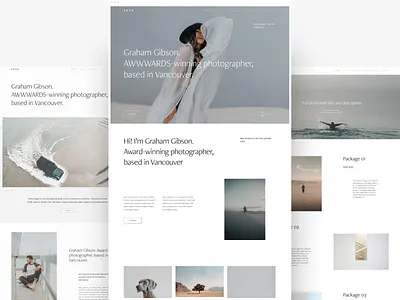 SKYE clean website photographer template theme ui kit website