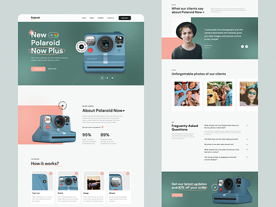 Polaroid Landing Page 📷 branding design graphic design landing photography polaroid typography ui web design website