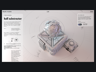 Model #4 - orbital center white version 3d c4d design graphic design interaction modeling typography ui ux web