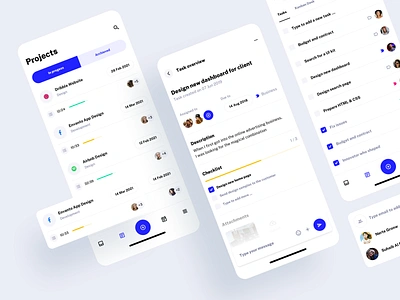 Project management and tasks list app collaboration description design jira list management mobile overview product design productivity project saas task tasks todo ui ui kit ux