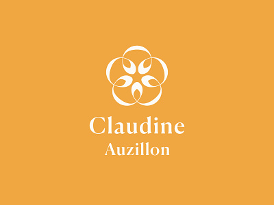 Claudine・Logotype branding canela feminine flower identity logotype orange qi gong serif zen