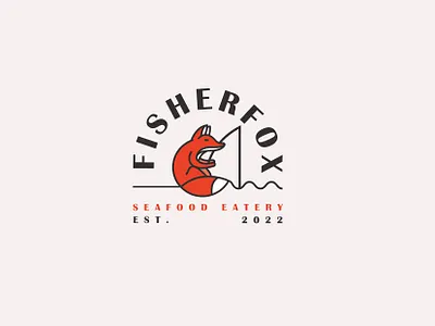 Fisherfox logo. branding design fisher fox graphic design illustration logo seafood typography vector