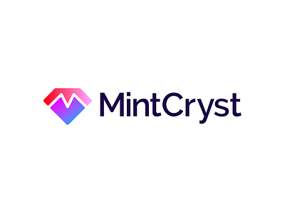 MintCryst - Letter M + Crystal, logo exploration (unused) alex escu branding crypto branding crypto logo crystal logo design graphic design logotype m crystal logo m letter logo mint nft logo nft logotype