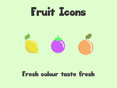 Flat Fruit Icons 2d branding design flat graphic design icon illustration logo ouline