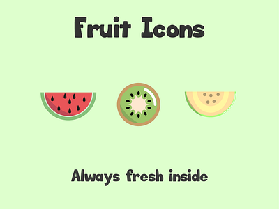 Flat Fruit Icons 2d branding design flat graphic design icon illustration logo ouline