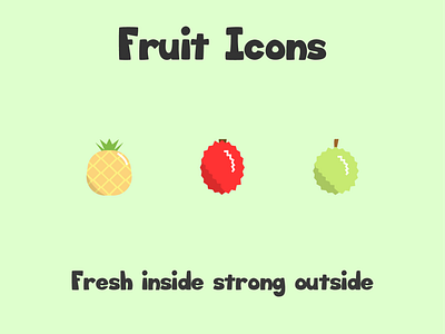 Flat Fruit Icons 2d branding design flat graphic design icon illustration logo ouline