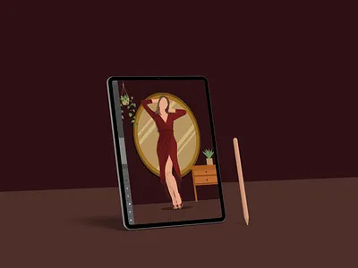 Female Portrait Illustration artwork clothing design digital illustration fancy fashion female flat girl illustration illustration digital minimal model portrait style vector woman