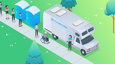 Travellers Aid Isometric Explainer Video animation illustration motion graphics