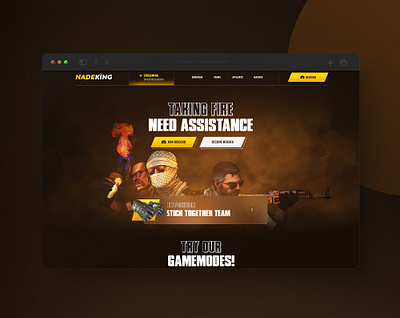 Nade King Landing page dashbaord design first person shooter game graphic design illustration landing page logo multiplayer ui web design web desin web ui webdesign website