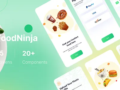 FoodNinja: A Food Delivery App Free UI Kit app code coding css design developer html mobile mockplus prototyping ui ux web