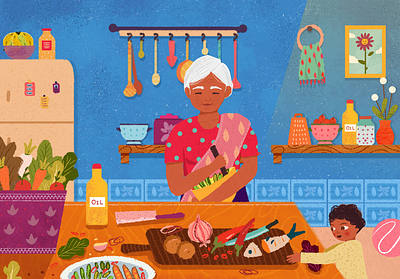 cooking bookillustration branding character characterdesign childrenbook cooking design food graphic design home illustration kid love magzine print sketch texture ui vector webillustration