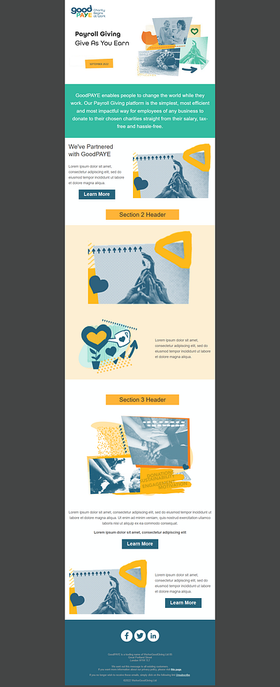 Full Responsive HTML Email Newsletter Template for GooDPAYE brand email design design email email campaign email design email marketing html template newsletter newsletter template