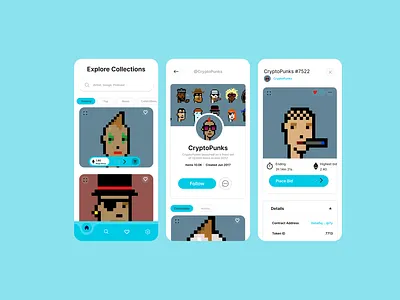 NFT Marketplace App app branding design graphic design illustration logo typography ui ux vector