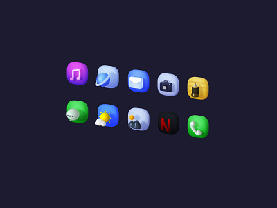 3D Theme icon ui