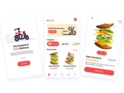 Food Delivery Application - SandBurPizz application delivery food sandburpizz ui user interface design