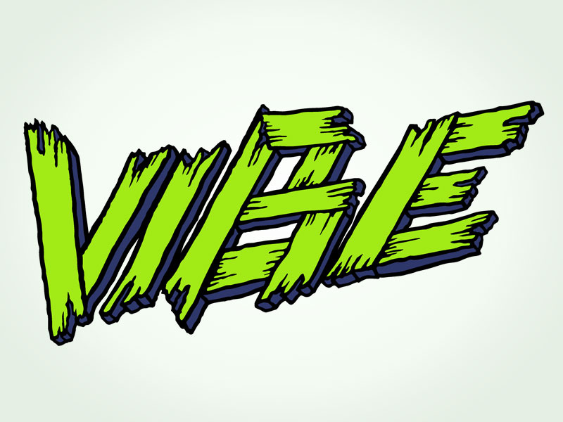 "VIBE" hand lettering branding graphic design hand lettering lettering merch typography vector vibe wooden